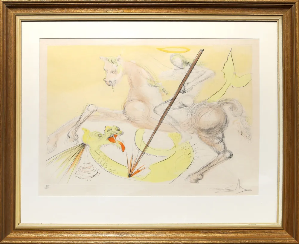 Incisione Dali - St Georges et le Dragon