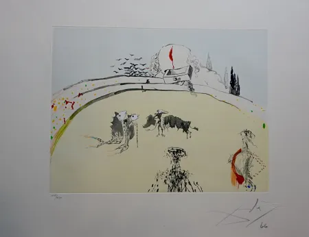 Incisione Dali - Tauromachie Surrealiste Bullfight With Drawer
