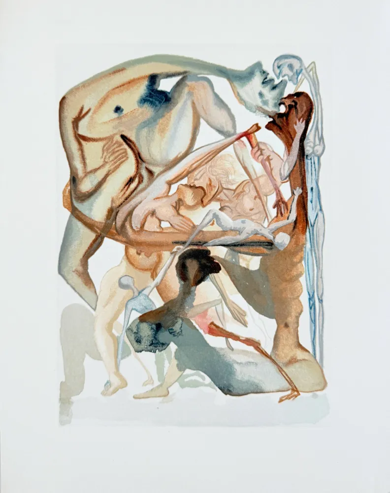 Incisione Su Legno Dali - The Inferno, Canto 11 - On the Edge of the Seventh Circle