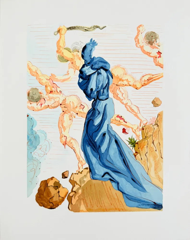 Incisione Su Legno Dali - The Inferno, Canto 15 - The Hard Margins