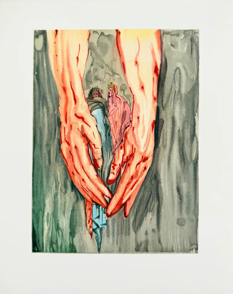 Incisione Su Legno Dali - The Inferno, Canto 16 - The Mount of Geryon