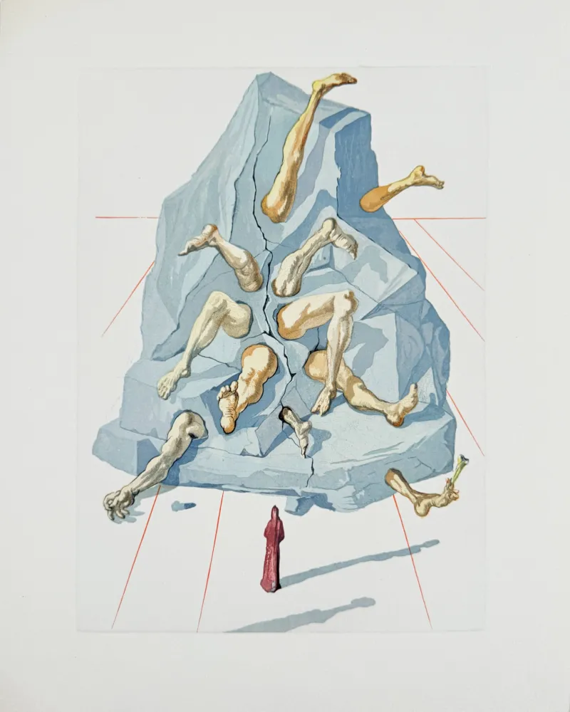 Incisione Su Legno Dali - The Inferno, Canto 19 - The Simonists