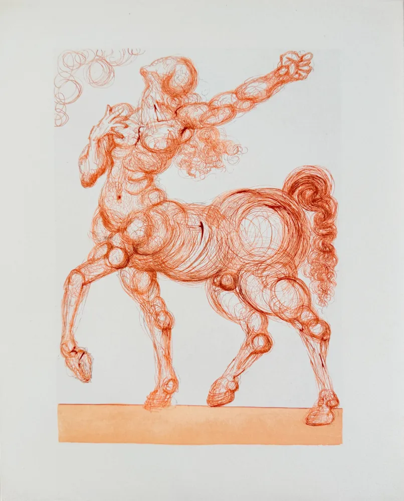 Incisione Su Legno Dali - The Inferno, Canto 25 - The Centaur