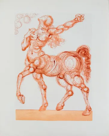 Incisione Su Legno Dali - The Inferno, Canto 25 - The Centaur