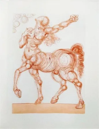 Incisione Su Legno Dali - The Inferno, Canto 25 - The Centaur