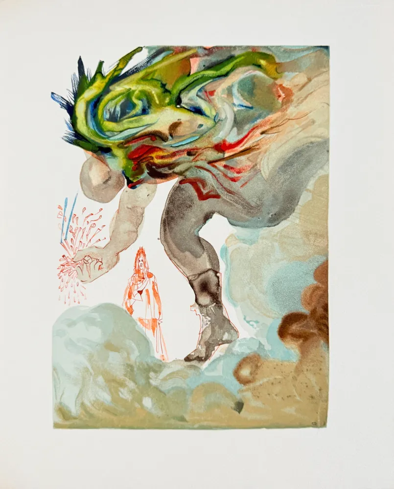 Incisione Su Legno Dali - The Inferno, Canto 31 - Les Géants