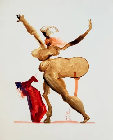 Incisione Su Legno Dali - The Inferno, Canto 33 -  Les Traitres envers leurs hôtes