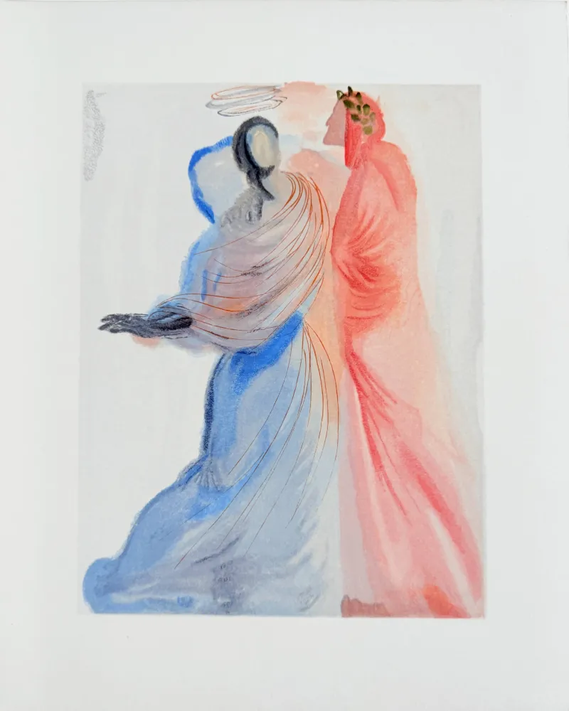 Incisione Su Legno Dali - The Paradise, Canto 18 - La Splendeur de Béatrice