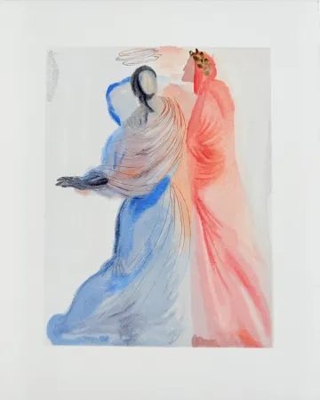 Incisione Su Legno Dali - The Paradise, Canto 18 - La Splendeur de Béatrice