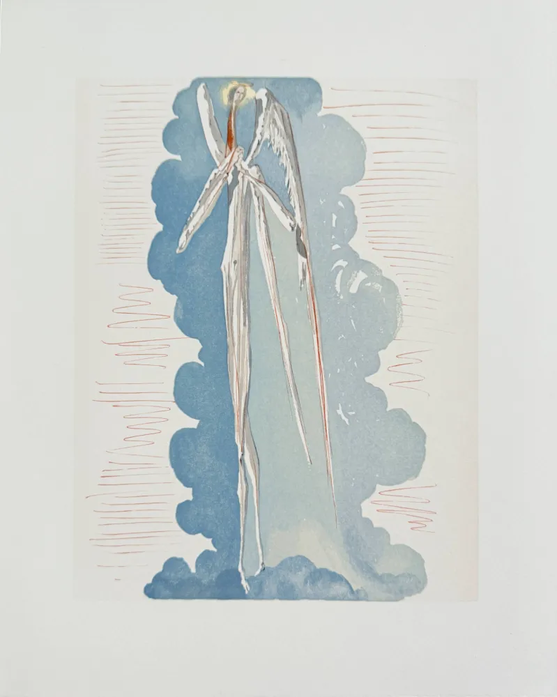 Incisione Su Legno Dali - The Paradise, Canto 22 - The Angel of the Seventh Sphere