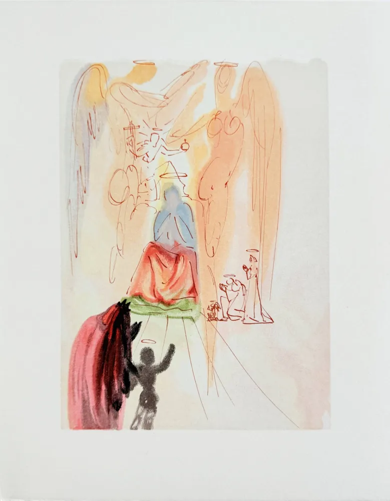 Incisione Su Legno Dali - The Paradise, Canto 23 - Triumph of Christ and the Virgin