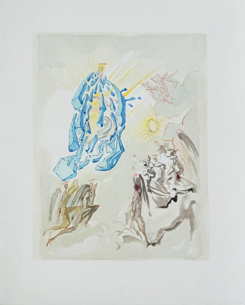 Incisione Su Legno Dali - The Paradise, Canto 26 - Dante Recovers his Sight