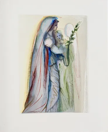 Incisione Su Legno Dali - The Paradise, Canto 32 - Preparation for Final Prayer