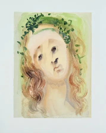 Incisione Su Legno Dali - The Purgatory, Canto 10 - Virgil's Face