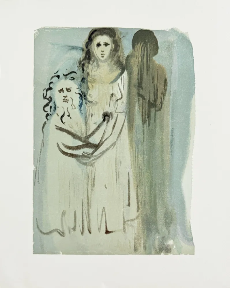 Incisione Su Legno Dali - The Purgatory, Canto 16 - In the Cloud of Angry Ones