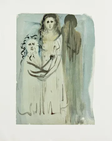 Incisione Su Legno Dali - The Purgatory, Canto 16 - In the Cloud of Angry Ones