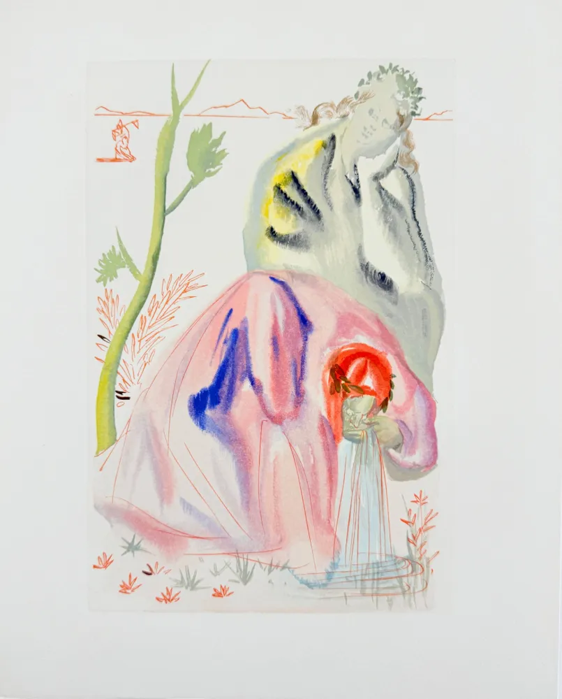 Incisione Su Legno Dali - The Purgatory, Canto 21 - The Source