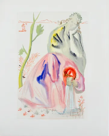 Incisione Su Legno Dali - The Purgatory, Canto 21 - The Source