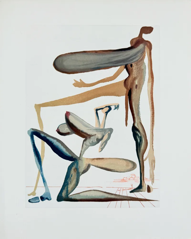 Incisione Su Legno Dali - The Purgatory, Canto 22 - Prodigality