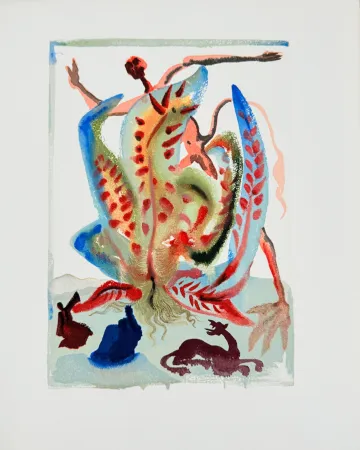 Incisione Su Legno Dali - The Purgatory, Canto 23 - Gluttony