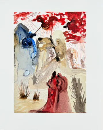 Incisione Su Legno Dali - The Purgatory, Canto 28  - The Divine Forest