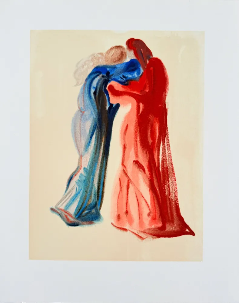 Incisione Su Legno Dali - The Purgatory, Canto 29 - Meeting of Dante and Beatrice