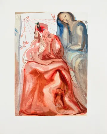 Incisione Su Legno Dali - The Purgatory, Canto 31 - Dante's Confession