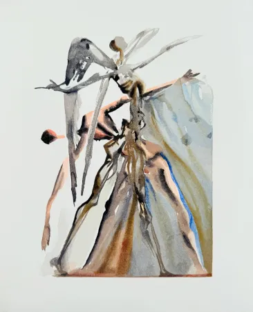 Incisione Su Legno Dali - The Purgatory, Canto 4 - The Negligent Ones