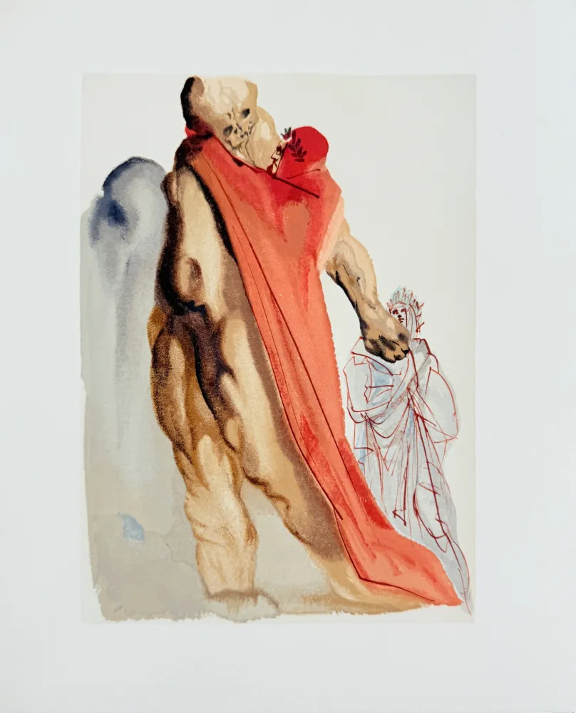 Incisione Su Legno Dali - The Purgatory, Canto 5 - Virgil's Reproaches