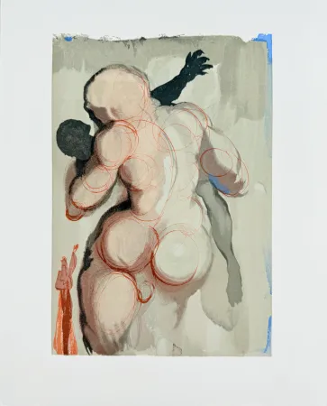 Incisione Su Legno Dali - The Purgatory, Canto 6 - Les Morts par violence