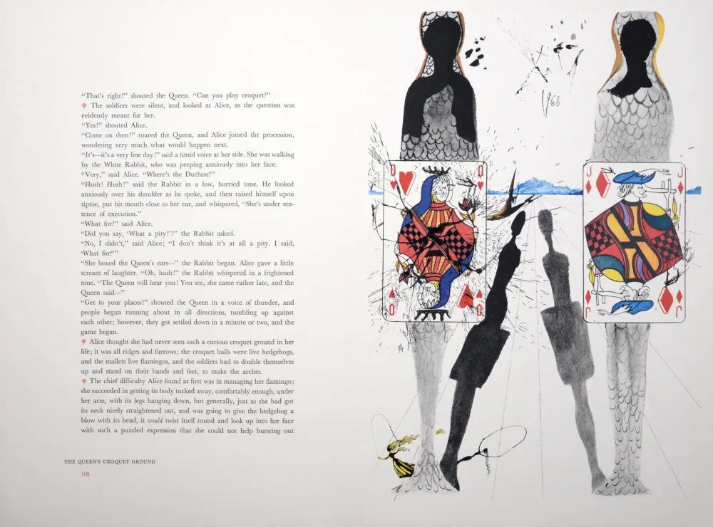 Rotocalcografia Dali - The Queen's Croquet Ground, Alice's Adventures in Wonderland, 1969