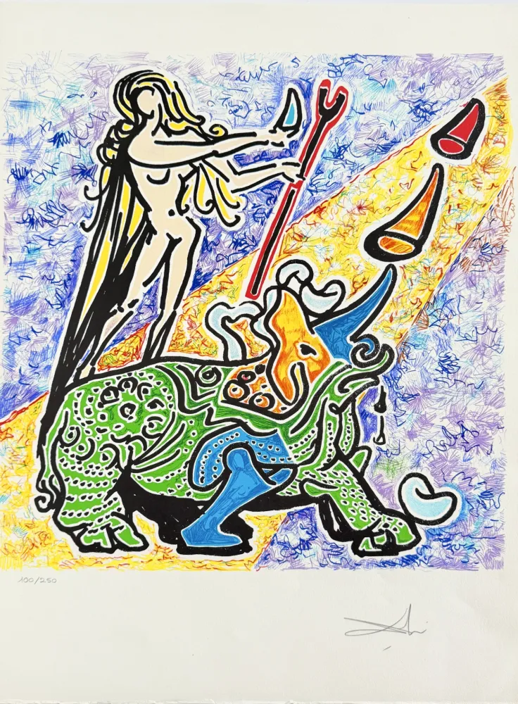 Litografia Dali - The Virgin and the Rhinoceros
