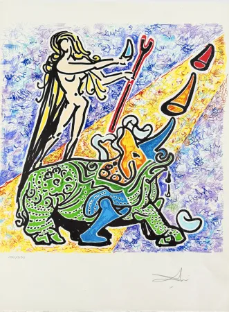 Litografia Dali - The Virgin and the Rhinoceros