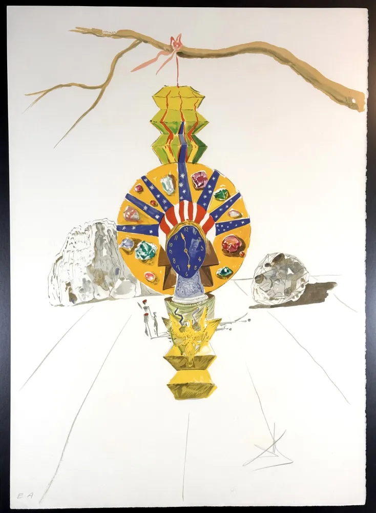 Litografia Dali - Time American Clock
