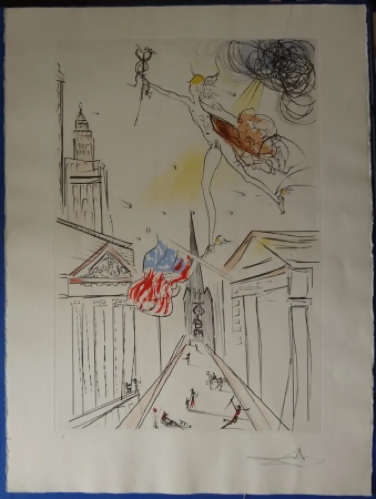 Acquaforte Dali - Vue de Wall Street