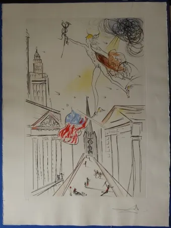 Acquaforte Dali - Vue de Wall Street