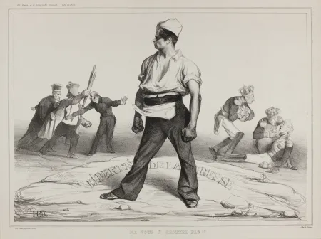 Litografia Daumier - Liberté de la Presse - Ne vous y frottez pas!