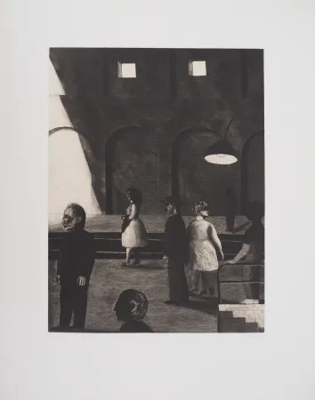 Incisione Davies - A la gare