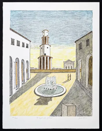 Litografia De Chirico - Giorgio de Chirico (1888–1978) - Il segreto della fontana - 9-colour lithograph - 1971