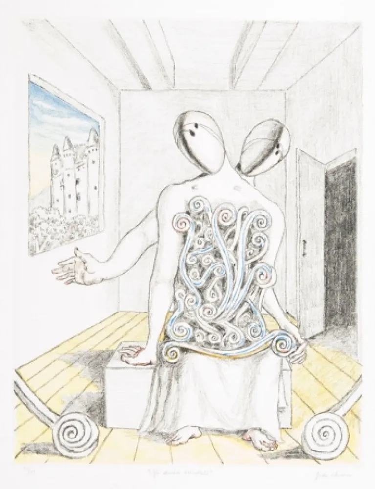 Litografia De Chirico - Gli amici orientali