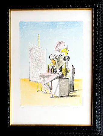 Litografia De Chirico - Il pittore