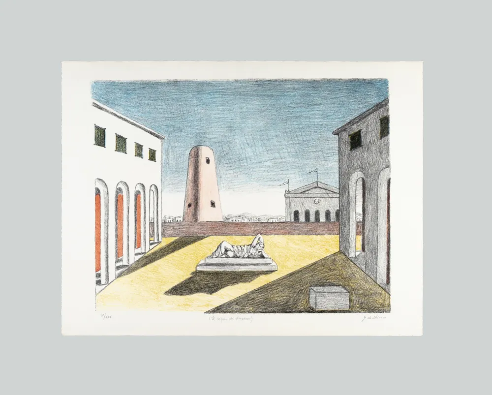 Litografia De Chirico - Il riposo di Arianna