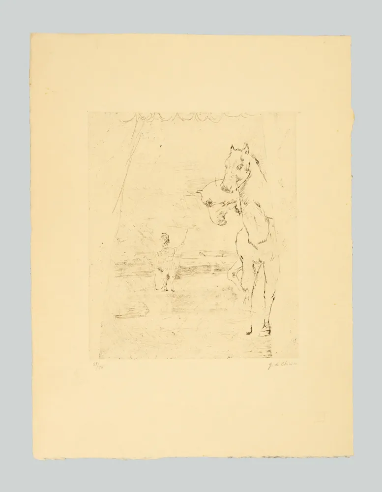 Incisione De Chirico - Il ritorno del guerriero