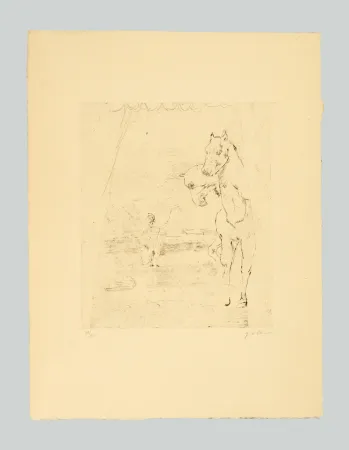 Incisione De Chirico - Il ritorno del guerriero