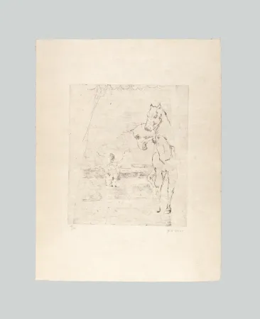 Incisione De Chirico - Il ritorno del guerriero