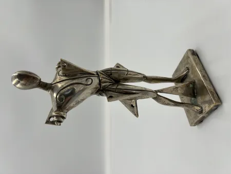 Multiplo De Chirico -  Il Trovatore - Silver-plated bronze sculpture