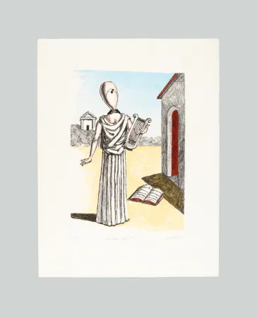 Litografia De Chirico - La Musa della Storia