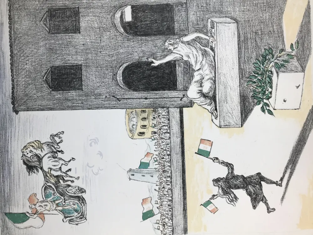 Litografia De Chirico - L'Italia del centenario 