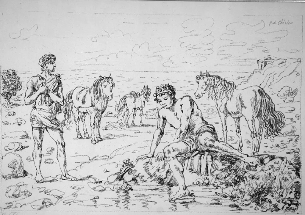 Litografia De Chirico - Narciso Ippofilo