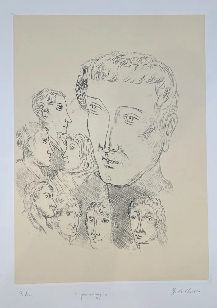 Incisione De Chirico - Personaggi 
